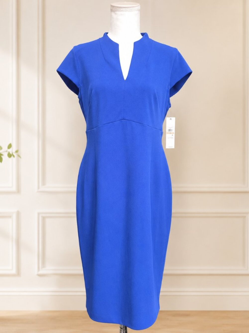 Calvin Klein Royal Blue Midi Sheath Dress, size 12 NWT - Picture 2 of 6